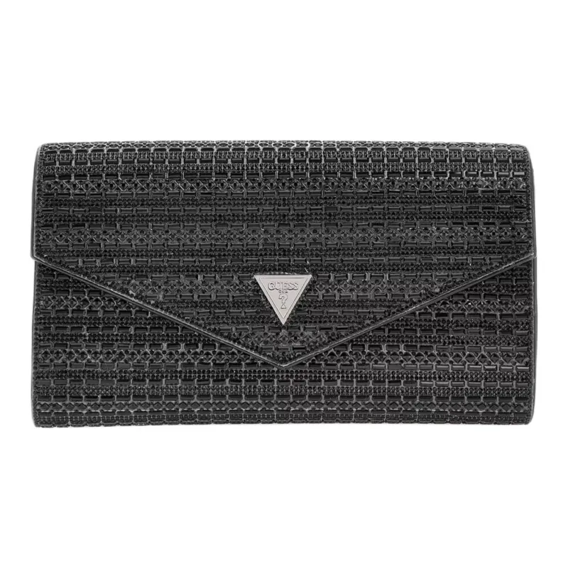 GUESS Faux Leather Crossbody Clutch Women's Black-0