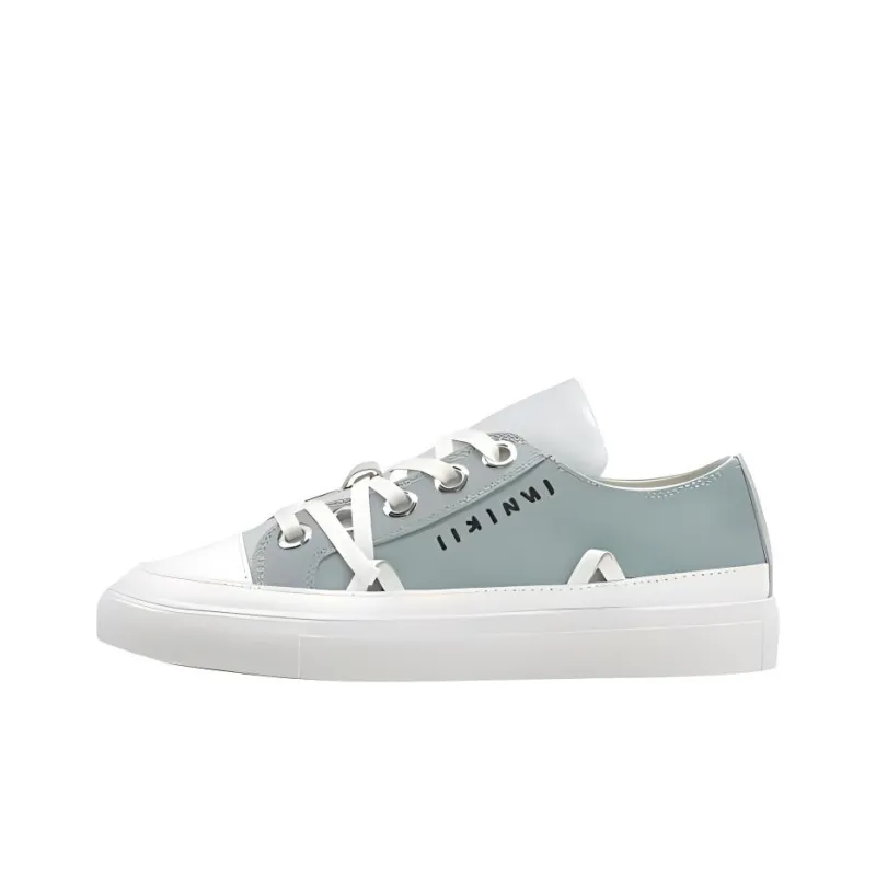 Inuikii Lace Up Low-Top Skateboard Shoes Women's Blue-0