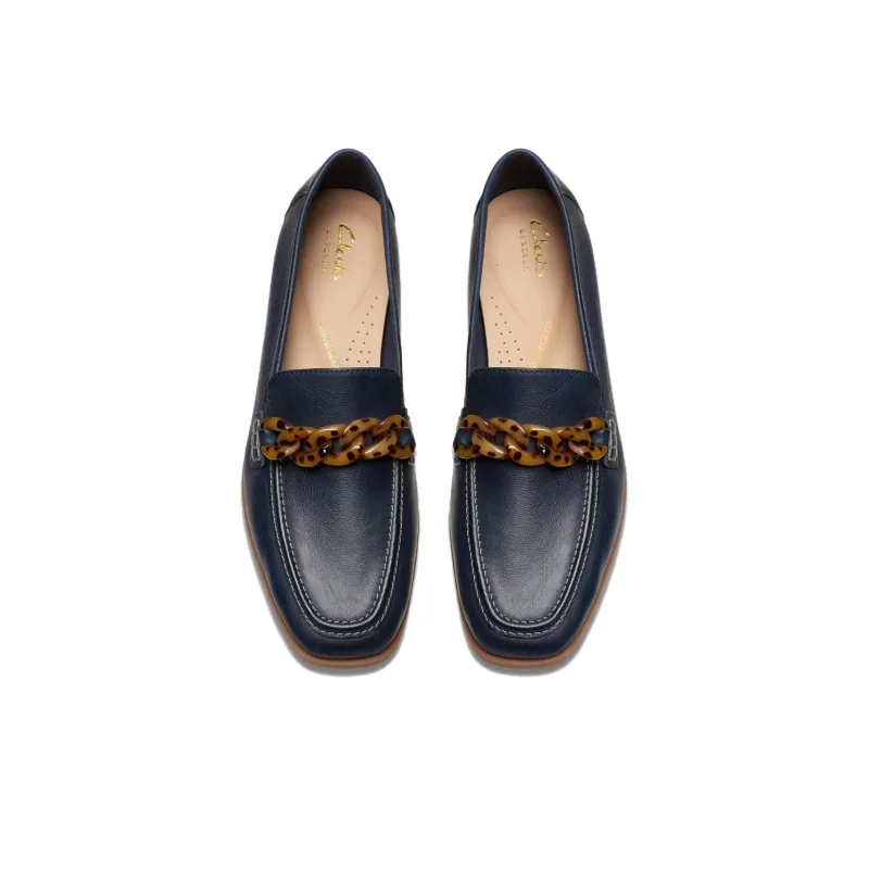 Clarks Sarafyna Iris Loafers 2cm Women's Marine Blue-4