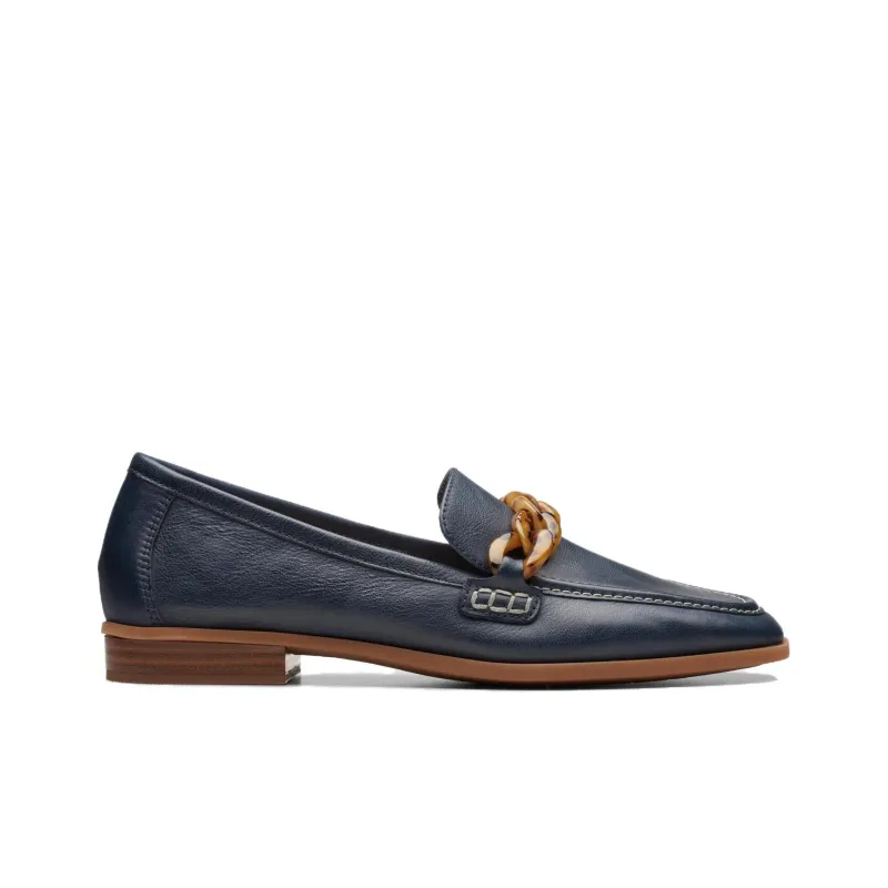 Clarks Sarafyna Iris Loafers 2cm Women's Marine Blue-1