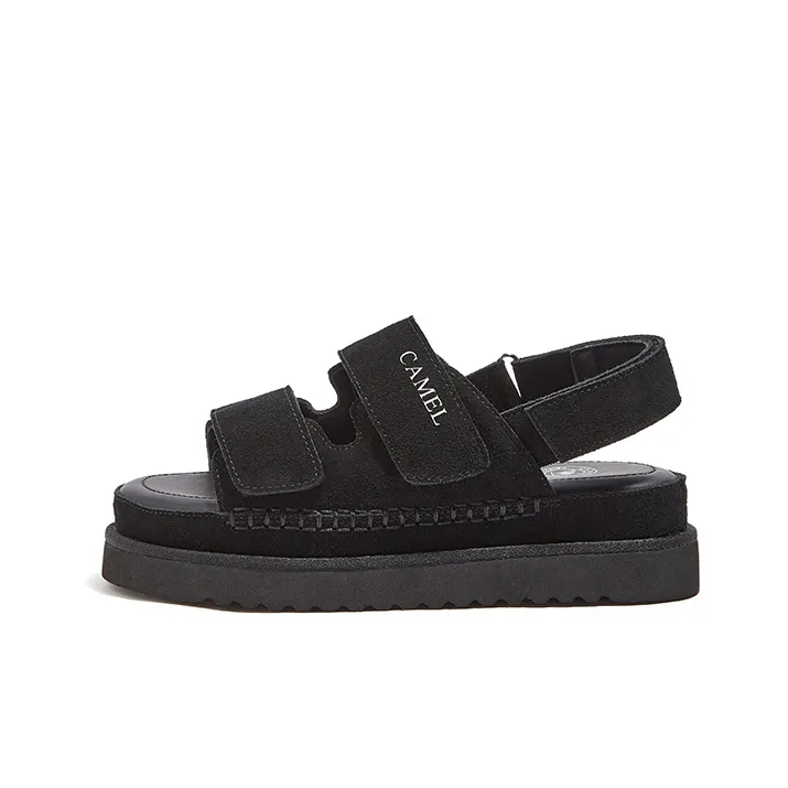 CAMEL Beach Sandals Women's Black/Brown/Gray-6