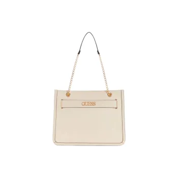 GUESS Faux Leather Tote Bag Shopping Bag Handbag Women's White