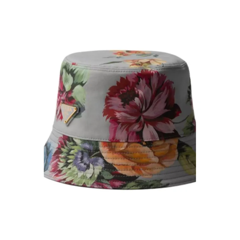 PRADA Floral print Reversible Bucket Hat-2
