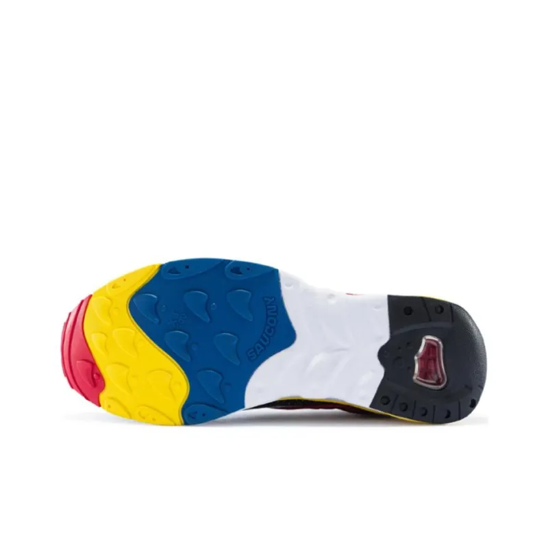 Saucony Aya Cushioning Moisture Wicking Low Top Casual Running Shoes Men's Black Yellow Red-4