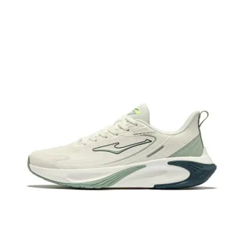 Erke Cushioned Wear Resistant Breathable Low Top Sprint Running Shoes Men's Microcrystal White Jade Green