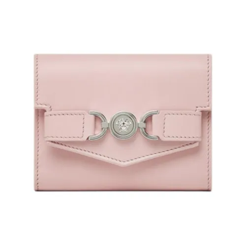 VERSACE Medusa '95 Cow Leather Wallet Women's 1Light Pink Red