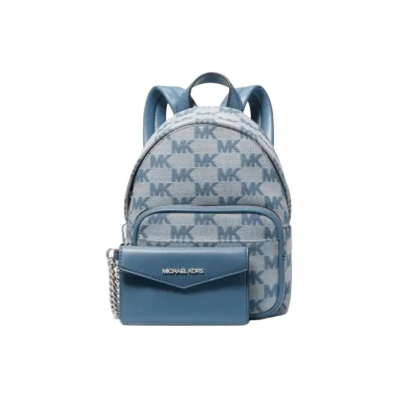 MICHAEL KORS Maisie Fabric Backpack Trumpets Women's Blue & White-1