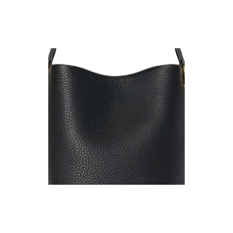 THE ROW Grain Calfskin Tote Bag, Shopping Bag, Handbag Trumpets Women's Black-3