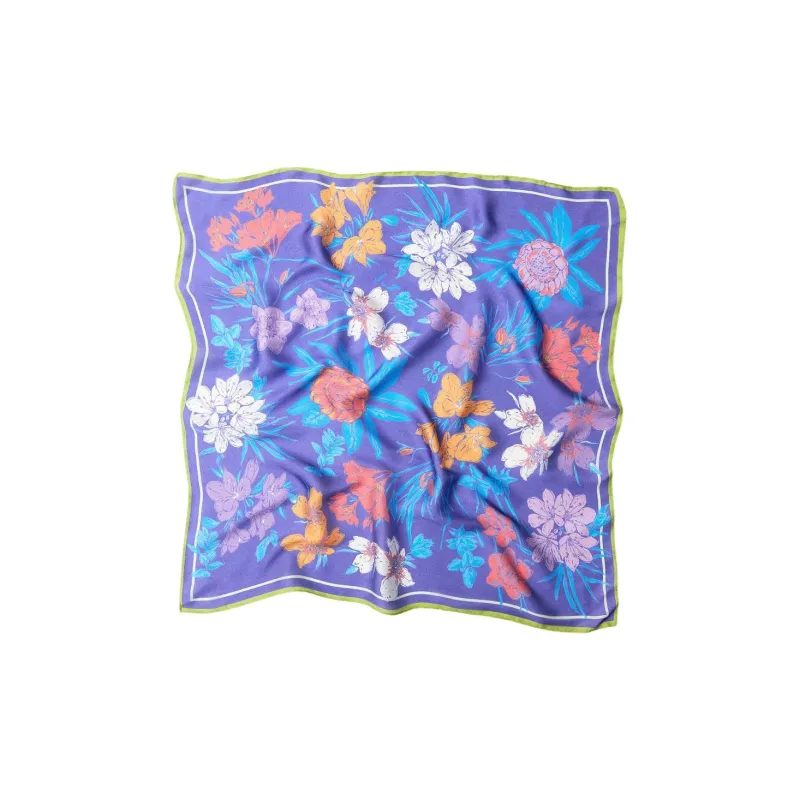 ZARA Polyester Silk Scarves Women's Purple-0