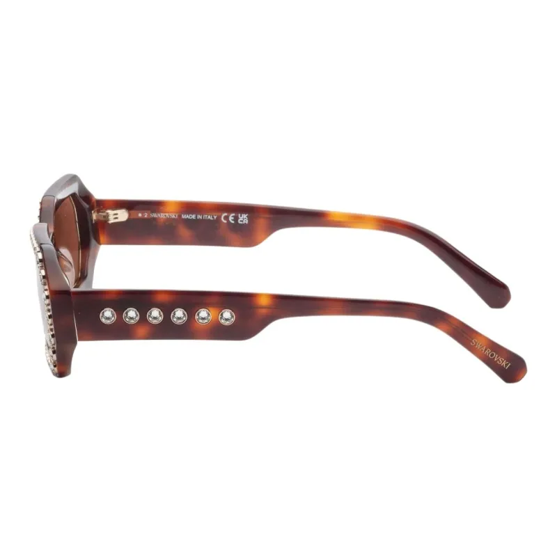 Swarovski Plastic Irregular Shape Sunglasses Women's Tortoiseshell-1