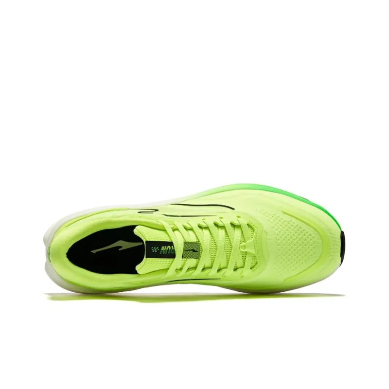 Erke Lightweight Cushioning Slip Resistant Low Top Casual Running Shoes Men's Fluorescent Glossy Finish Green-3