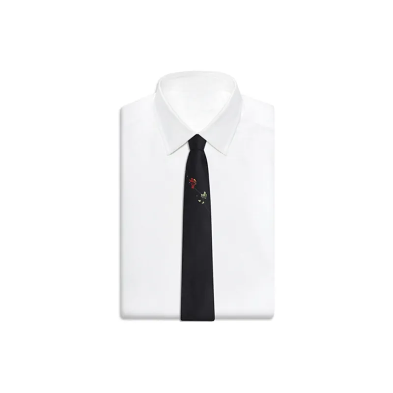 GIEVES CHARLES Mulberry Silk Ties Men's Black-1