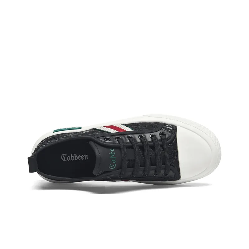 Cabbeen Breathable Low Top Skateboard Shoes Men's White Street Design Feel, Romantic Love Confession-10