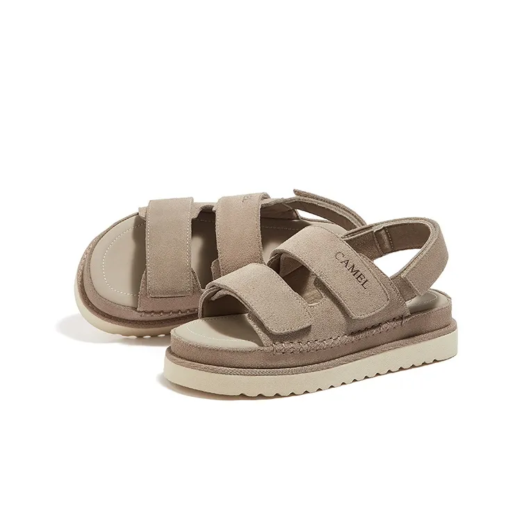 CAMEL Beach Sandals Women's Black/Brown/Gray-2
