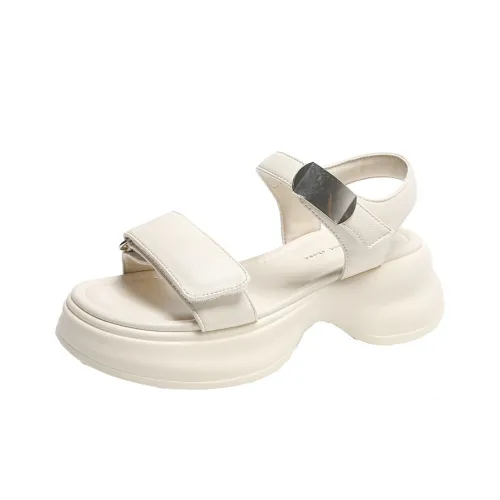 GEJIANI Beach Sandals Women's Beige/Milk Tea/Black