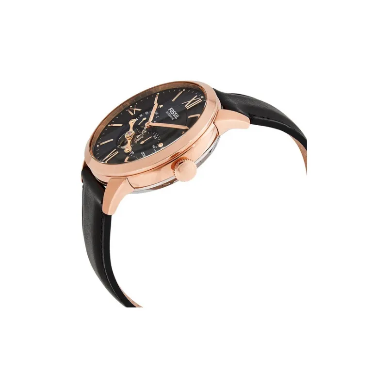 FOSSIL Wrist Watch Automatic Mechanical Movement Leather Strap 44mm Black Dial Men's Watches-1
