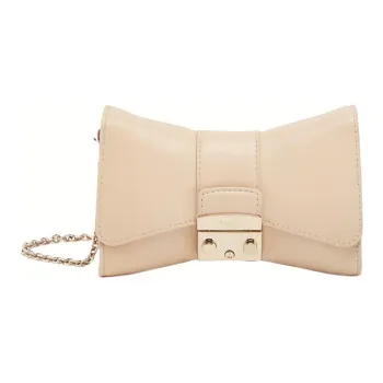 Furla Metropolis Collection Leather Crossbody Bag Shoulder Bag Mini Women's Light Pink
