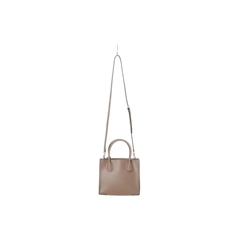 MICHAEL KORS Mercer Leather Tote Bag, Shopping Bag, Shoulder Bag, Handbag Medium Size Women's Taupe-3