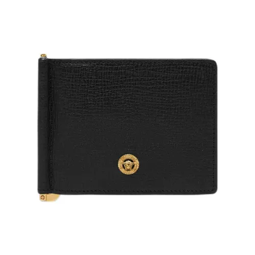 VERSACE Medusa Goatskin Wallet Men's Black & Gold
