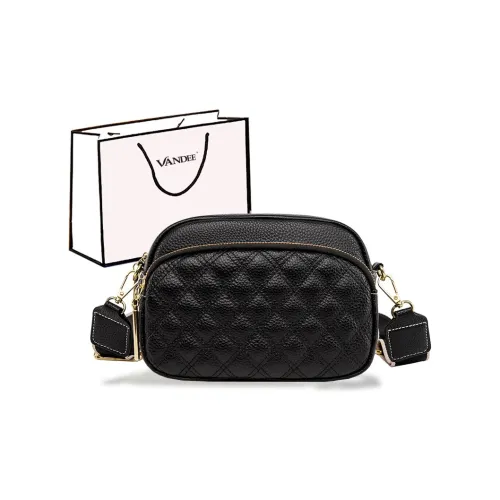 VANDEE Cow Leather Crossbody Bag Small Size Women's Black/White