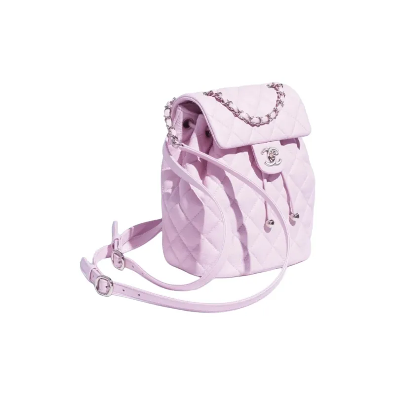 CHANEL Shiny Calfskin Backpack Women's Light Purple-1