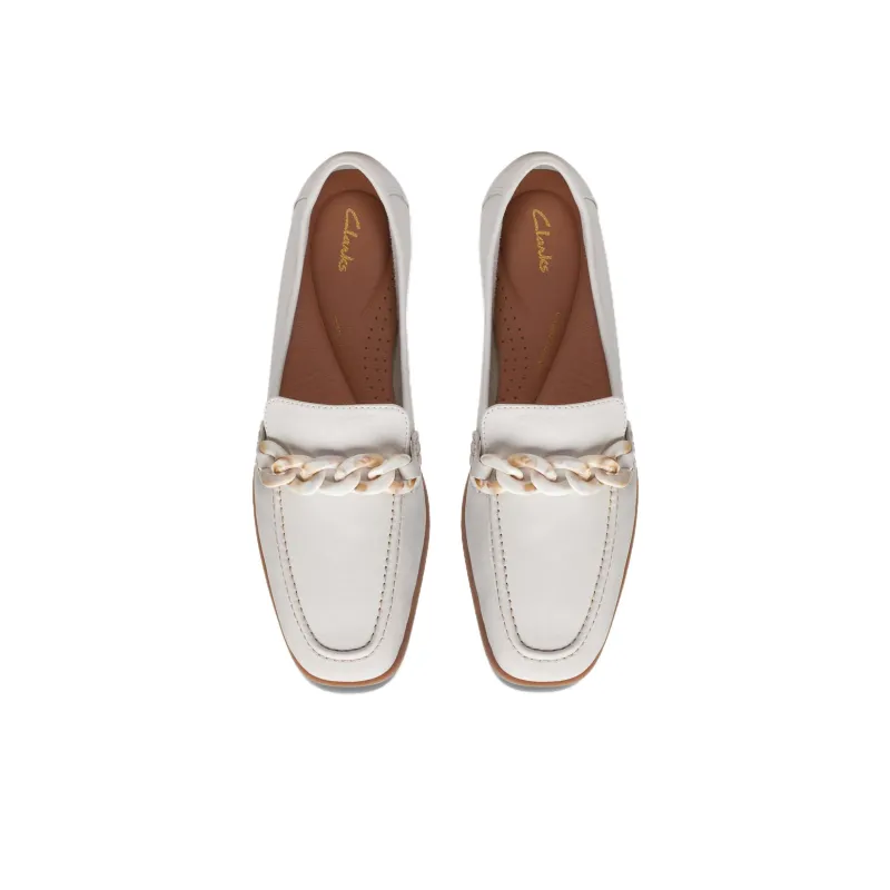 Clarks Sarafyna Iris Loafers 2cm Women's White-4