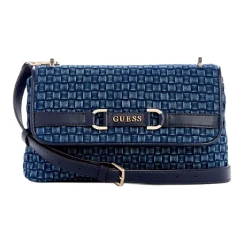 GUESS Denim Artificial Leather Shoulder Bag Crossbody Bag Unisex Blue