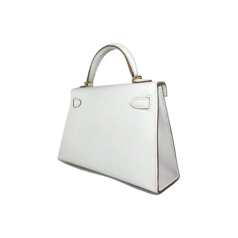 HERMES Mini Kelly Generation 1 Epsom Leather Kelly Bag Handbags Women's M4 Gris Pale Cream Gray-3