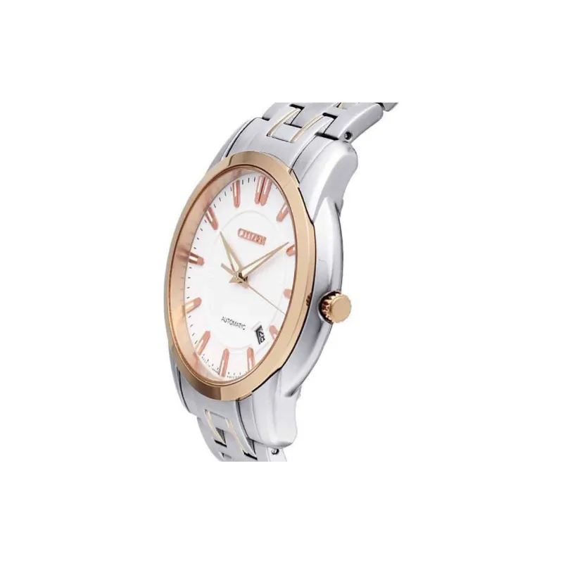 CITIZEN Classic Mechanical Automatic Mechanical Movement Stainless Steel Strap Watch Men's Watches White Dial-2