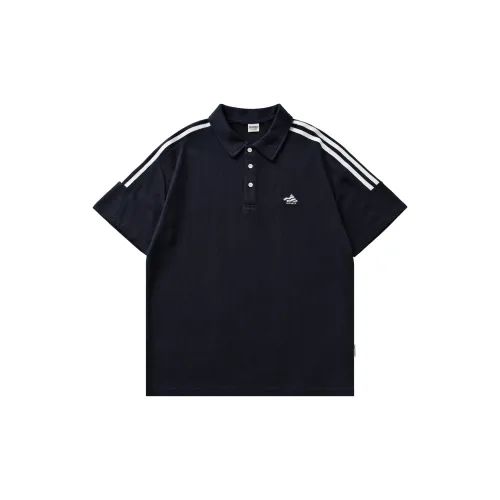 BORDERLESS BDLS Polo Shirts Unisex Navy Blue