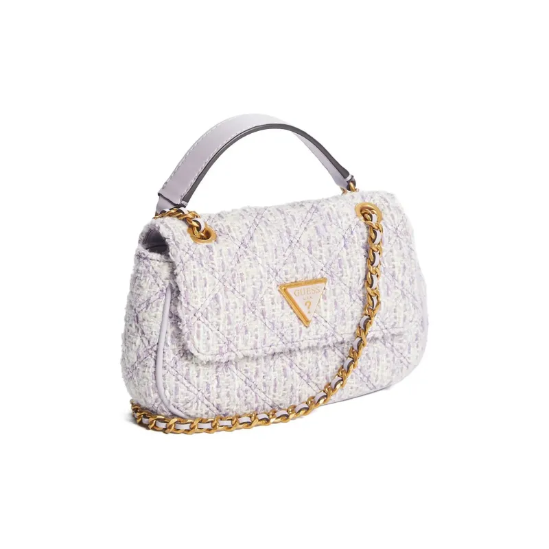 GUESS Tweed Shoulder Bag Crossbody Bag Mini Women's Purple-1