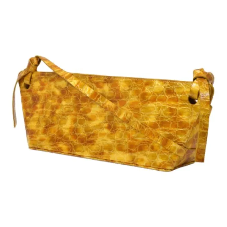 REJINA PYO Leather Shoulder Bag Women's Orange/Brown-1
