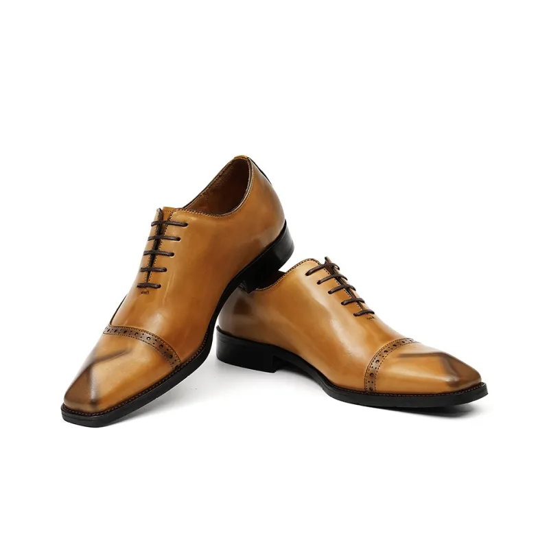 ASTON M.JAZZ Dress Shoes Men Low Top Black/Gray/Yellow Brown-16