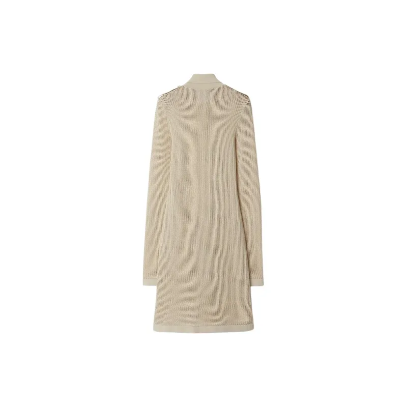 Burberry Long-Sleeved Dresses Women's Beige-1