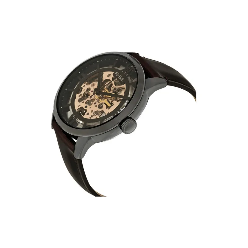 FOSSIL Townspeople Collection Wrist Watch Automatic Mechanical Movement Leather Strap 44mm Tan Watch Dial Men's Watches-2