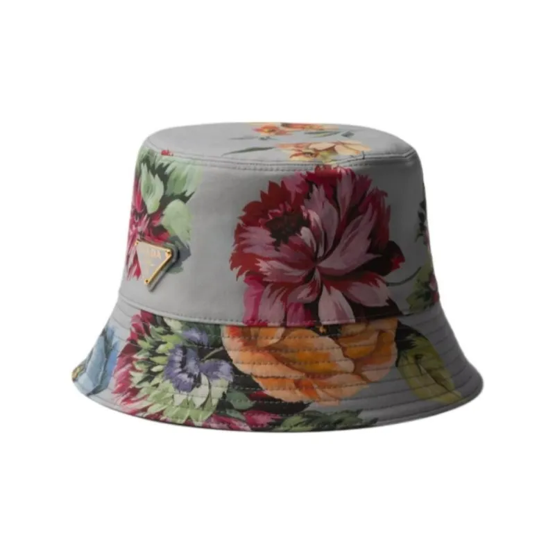 PRADA Floral print Reversible Bucket Hat-1