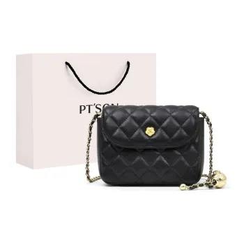 PT'SON Cow Leather Patchwork Synthetic Leather Shoulder Bag Crossbody Bag Regular Women's Black