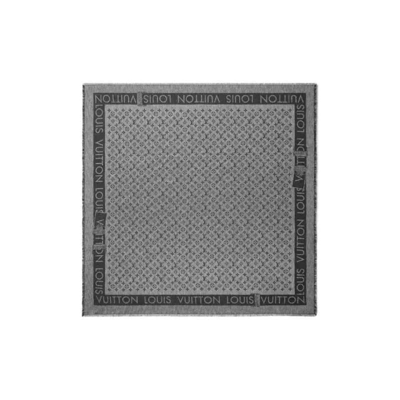 LOUIS VUITTON Silk Silk Scarves Women's Gray-1
