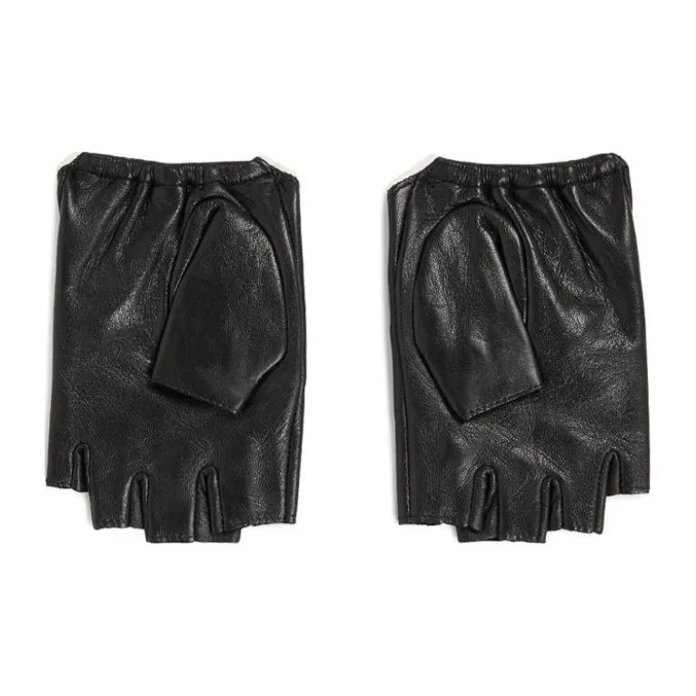 KARL LAGERFELD / Karl Lagerfeld Jeans Signature Fingerless Leather Gloves-1