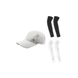 [Super-Light Approx. 50 G][Adjustable Size][Reflective Strip Design]White+Black White Cooling Arm Sleeves