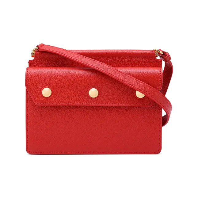 Burberry Title Cow Leather Messenger Bag Shoulder Bag Crossbody Bag Mini Women's Red-6