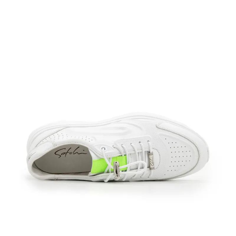 Satchi Casual Shoes White Sneakers Men's White-3