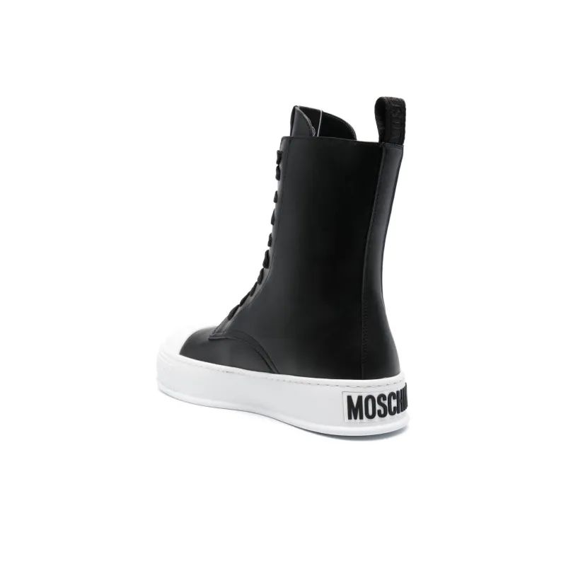 MOSCHINO High-Top Skateboard Shoes Men's Black-3