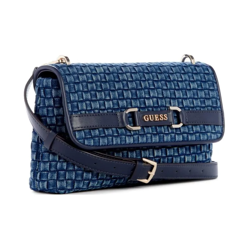 GUESS Denim Artificial Leather Shoulder Bag Crossbody Bag Unisex Blue-1