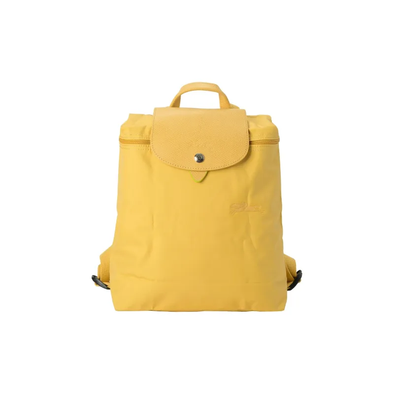 LONGCHAMP Le Pliage Canvas With Leather Backpack Women's Wheat Yellow-0