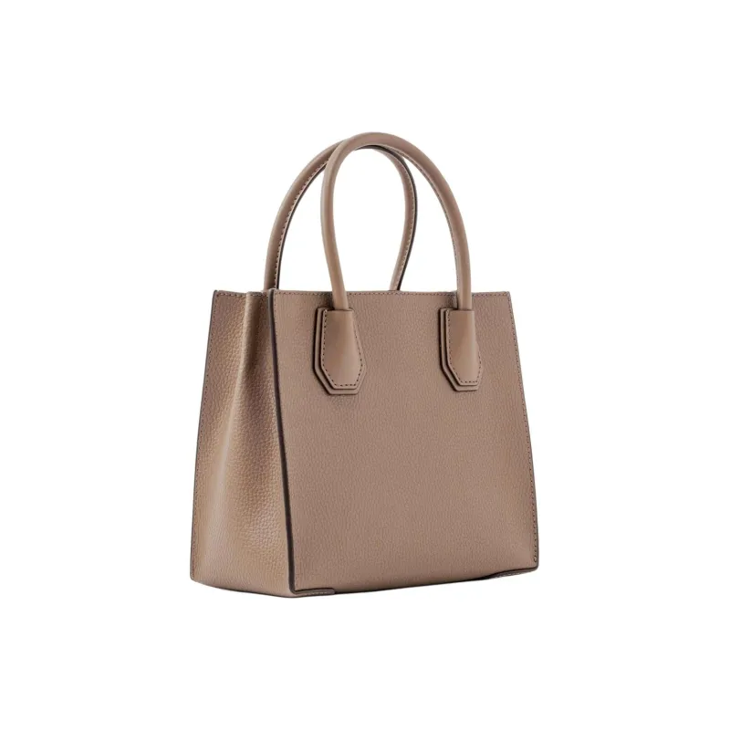 MICHAEL KORS Mercer Leather Tote Bag, Shopping Bag, Shoulder Bag, Handbag Medium Size Women's Taupe-1