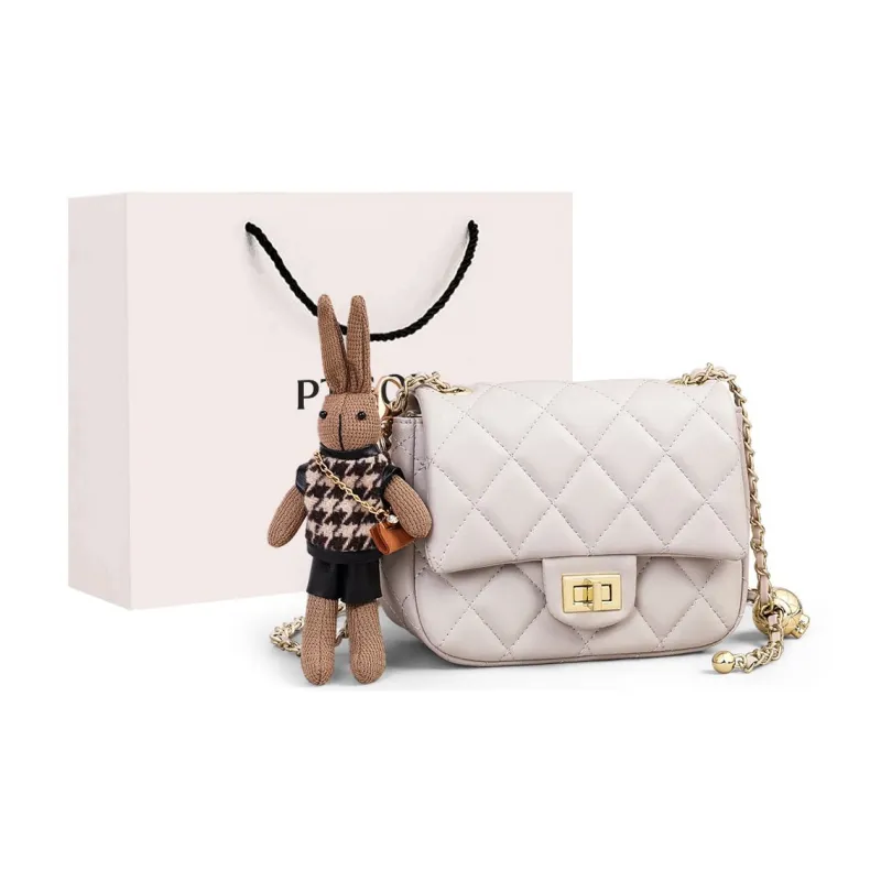 PT'SON Cow Leather Patchwork Synthetic Leather Shoulder Bag Crossbody Bag Regular Women's Black-7