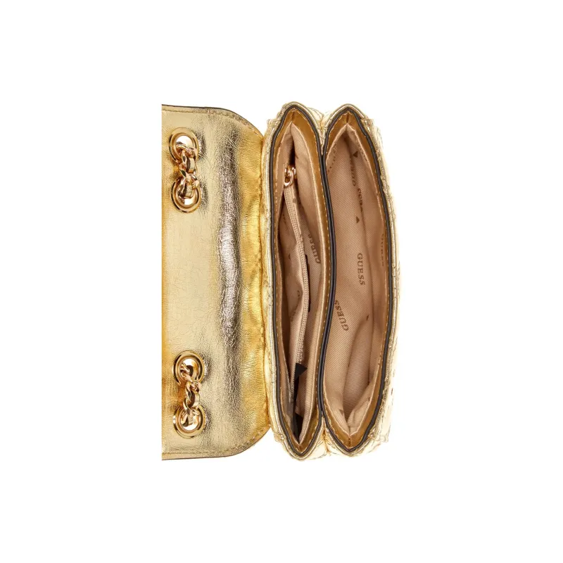 GUESS Faux Leather Crossbody Bag Mini Women's Gold-2