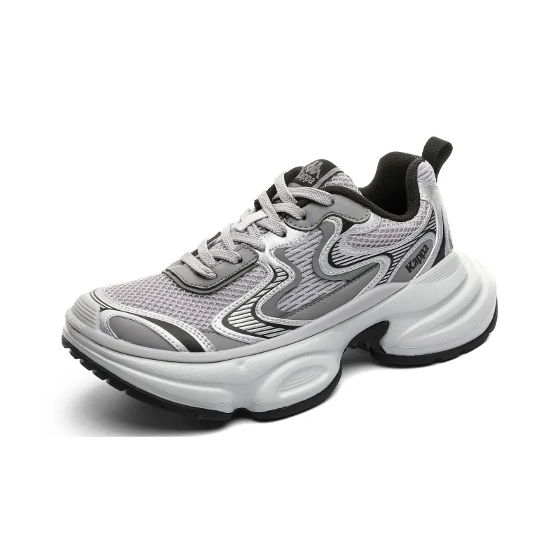 Kappa Anti Slip Wear Resistant Low Top Chunky Sneakers Women's Silver-1