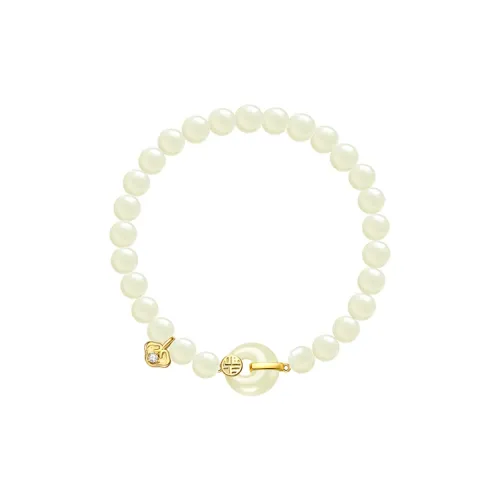 FANCI Gift Box Set With Beaded Bracelet Pale Greenish White Jade Women's
